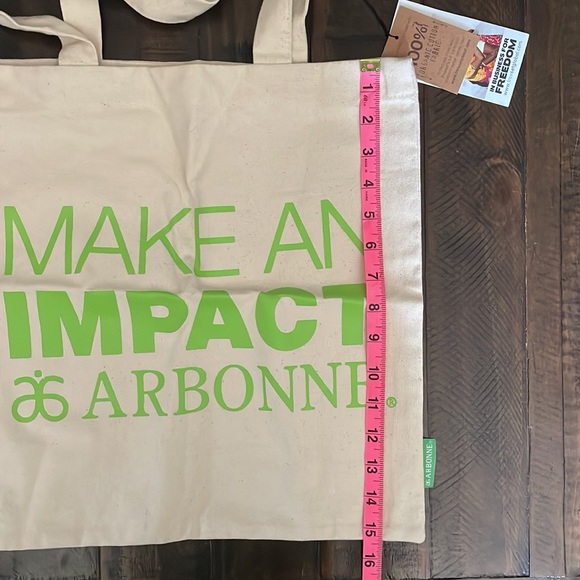 ARBONNE logo’d organic cotton fabric canvas bag NWT - Picture 3 of 6